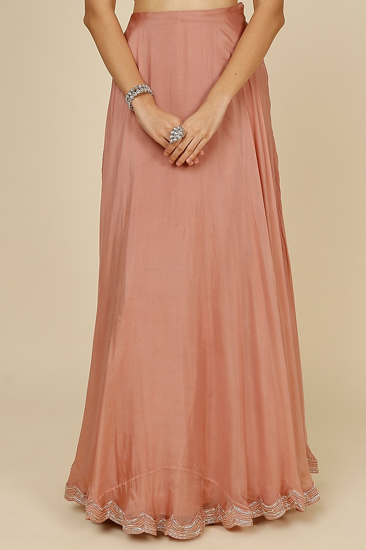 Blush Pink Embroidered Jacket Wedding Lehenga Set by Charu & Vasundhara at Pernia's Pop Up Shop