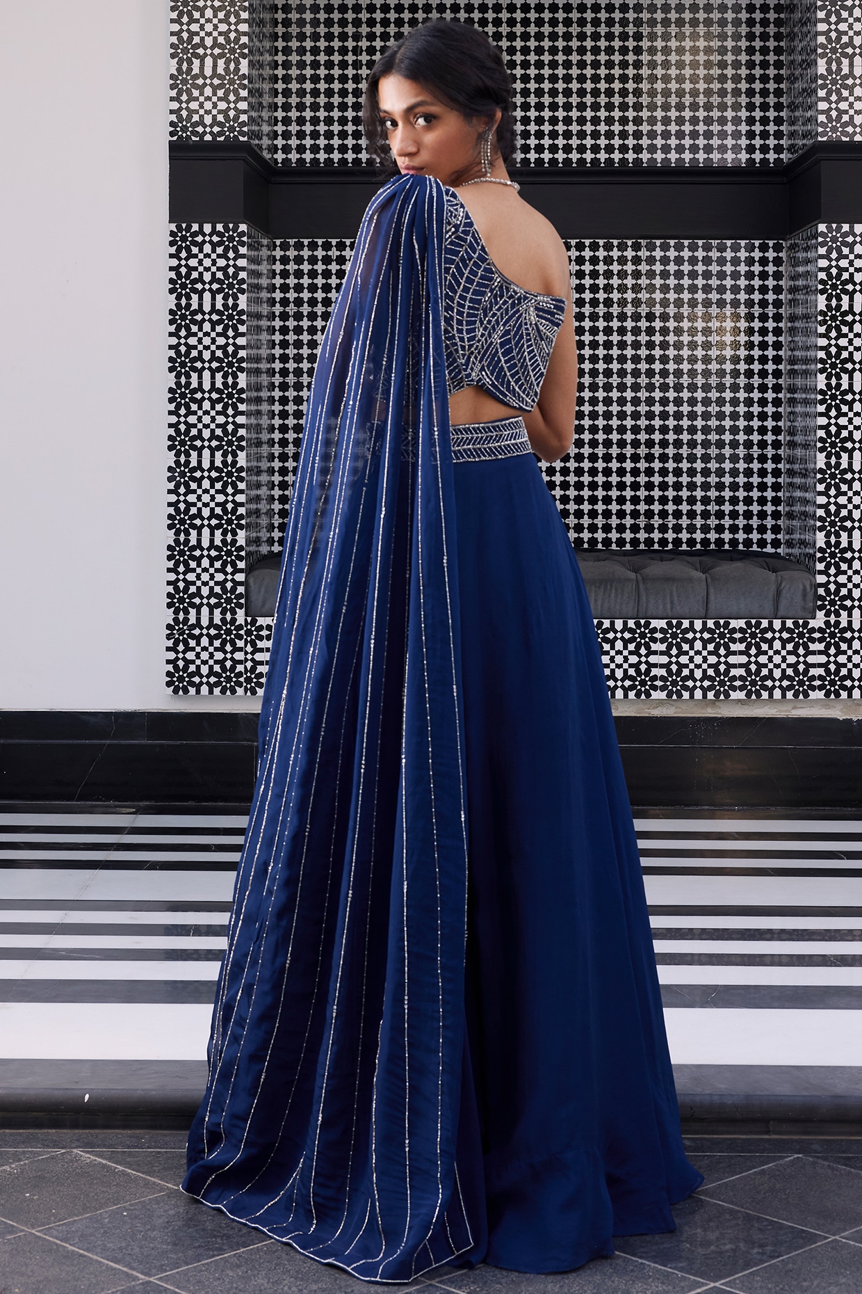 Celebs In Electric Blue Lehengas And Sarees