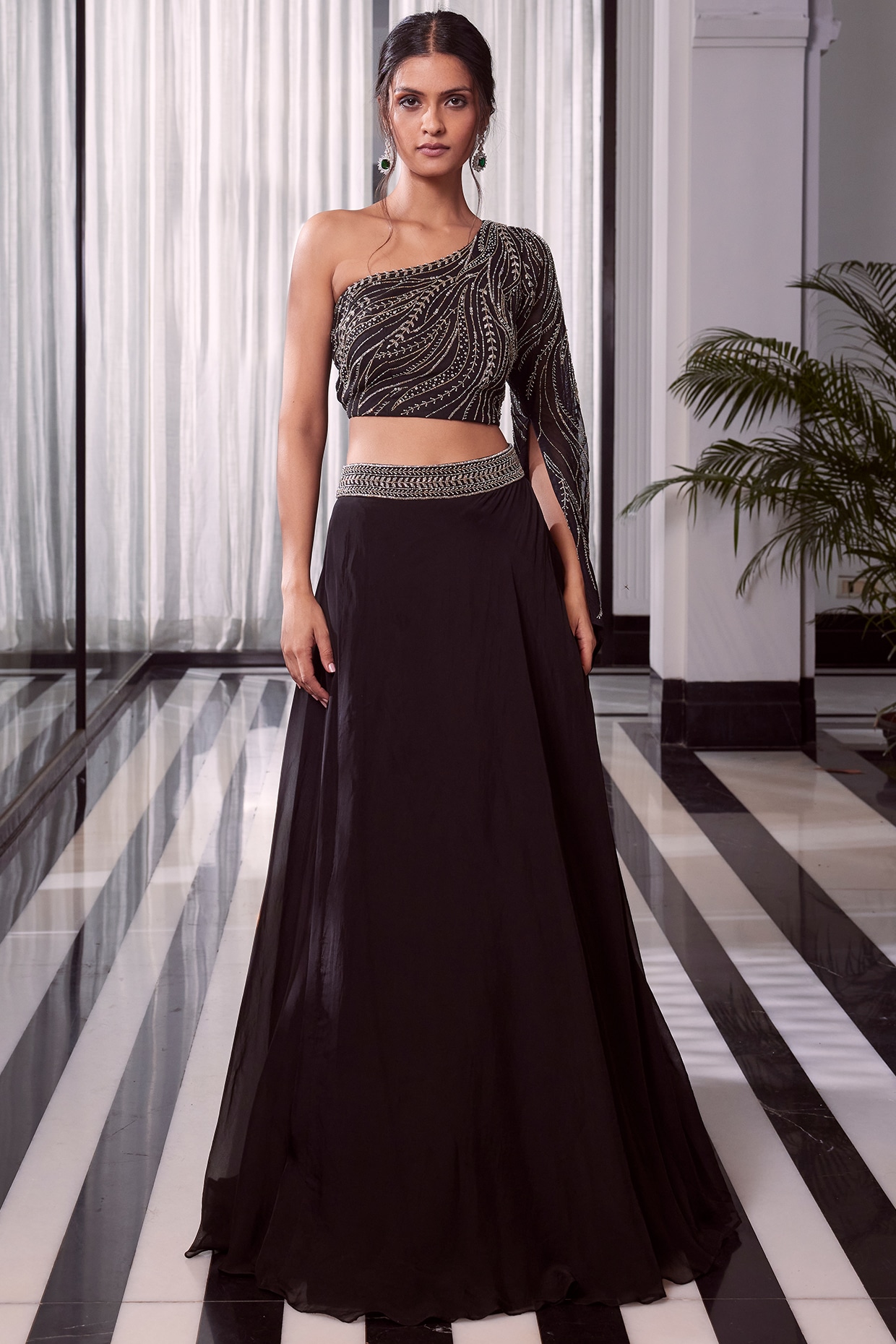 Silk Party Wear Black Color Gown | Gown party wear, Beautiful dress designs,  Long gown dress