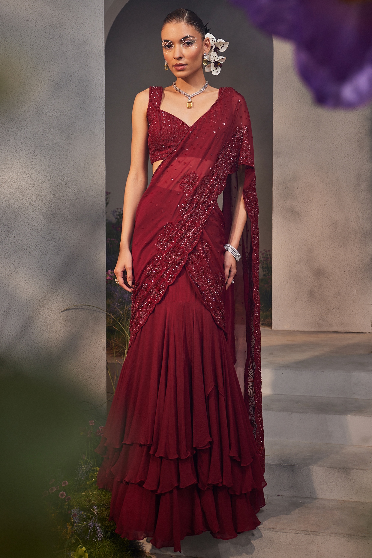 Buy Raw Red Silk Lehenga - Bridal, Wedding Wear | Deval Store