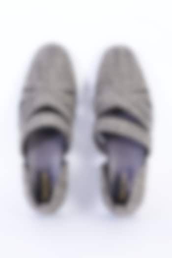 Grey Shaded Jacquard Peshawari Sandals by CORAL HAZE MEN