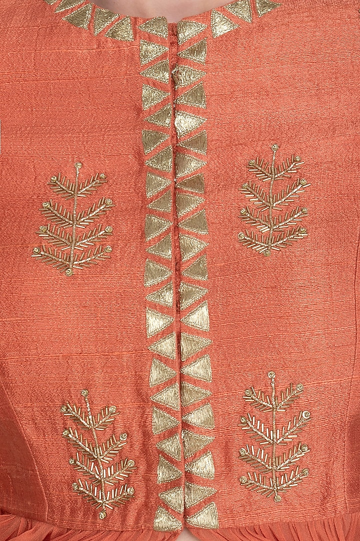 Rust Georgette Gharara Set by Chhavvi Aggarwal at Pernia's Pop Up Shop