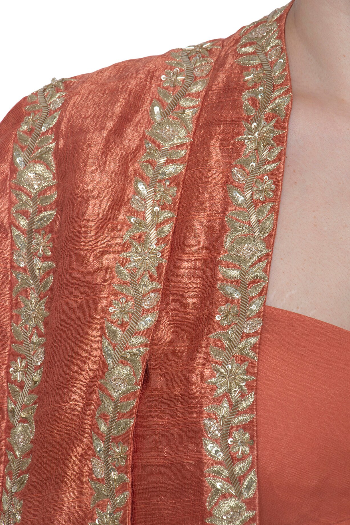Rust embroidered gown with jacket available only at Pernia's Pop Up ...