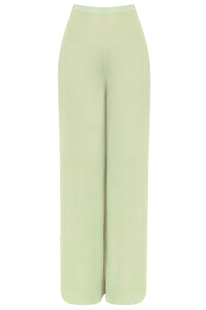 Sage green floral printed top and wide legged pants available only at Pernia's Pop Up Shop.