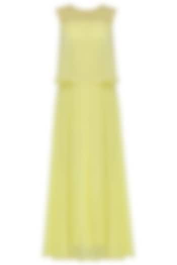 Lemon embroidered cape anarkali available only at Pernia's Pop Up Shop.