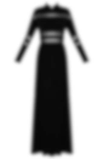 Black sheer floor length gown available only at Pernia's Pop Up Shop.