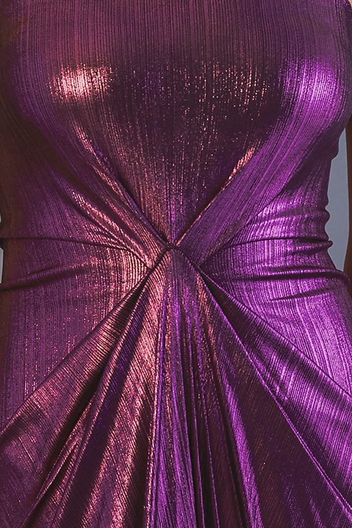 Magenta Purple Metallic Tube Gown by CHAM CHAM at Pernia's Pop Up Shop