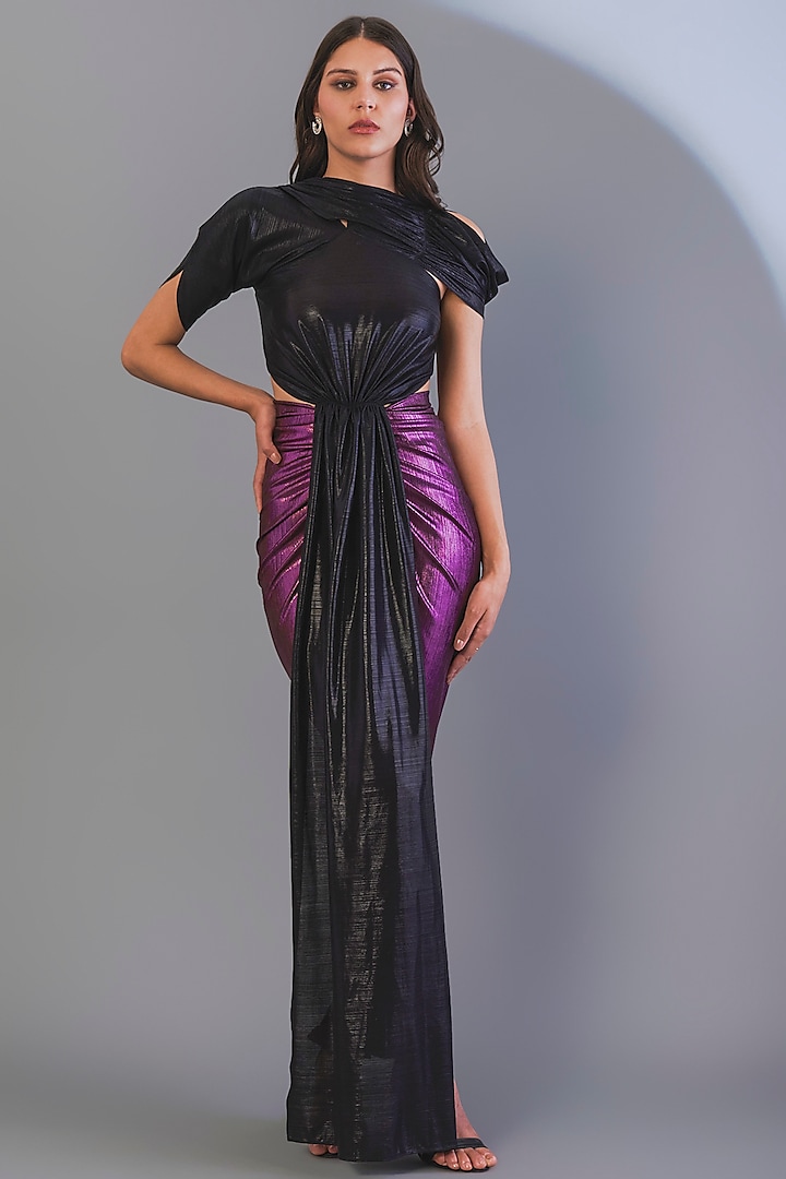 Dual Color Off-Shoulder Gown by CHAM CHAM