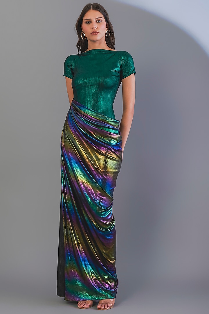 Holograph Iridescent Slit Gown by CHAM CHAM at Pernia's Pop Up Shop
