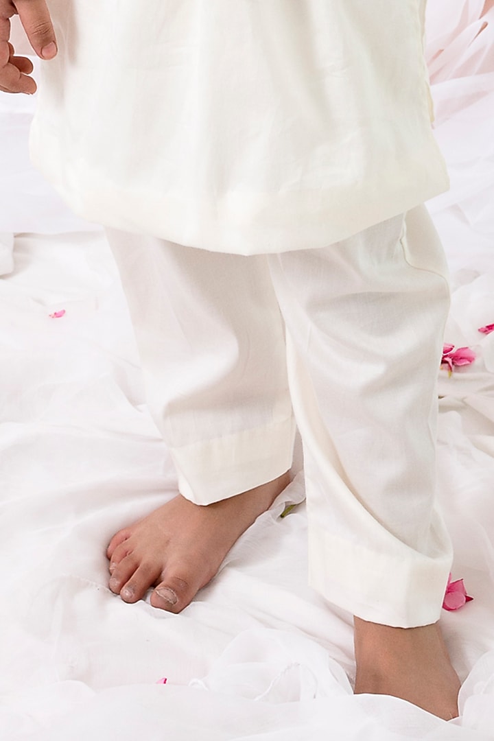 Multi-Colored Cotton Embroidered Bundi Jacket Set For Boys by Chotibuti at Pernia's Pop Up Shop