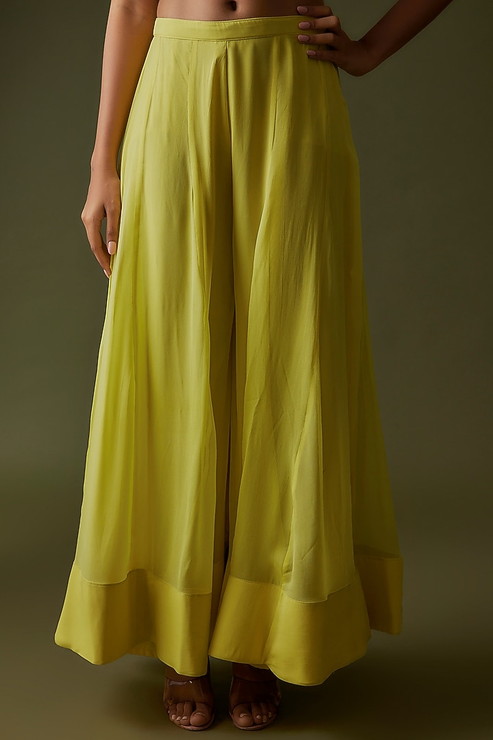 Yellow Georgette Embroidered Kaftan Set by CHRISTINA at Pernia's Pop Up Shop