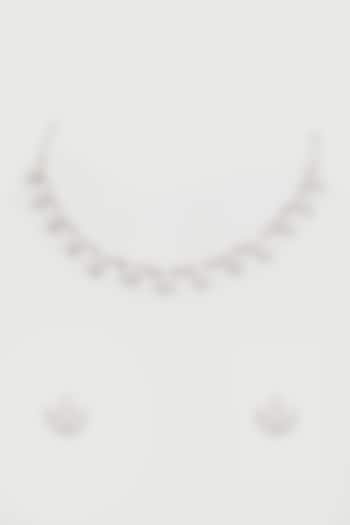 Gold Finish American Diamond Necklace Set by CHAOTIQ BY ARTI