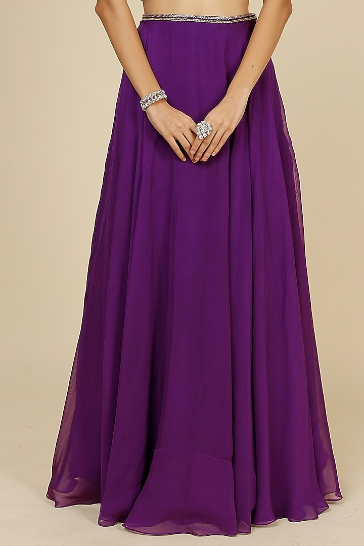 Purple Jacket Wedding Lehenga Set With Embroidery by Charu & Vasundhara at Pernia's Pop Up Shop