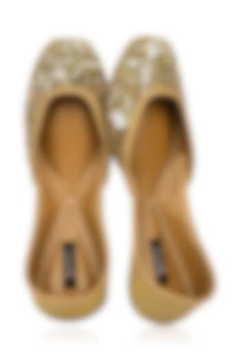 Gold Sequins Embroidered Juttis by Coral Haze