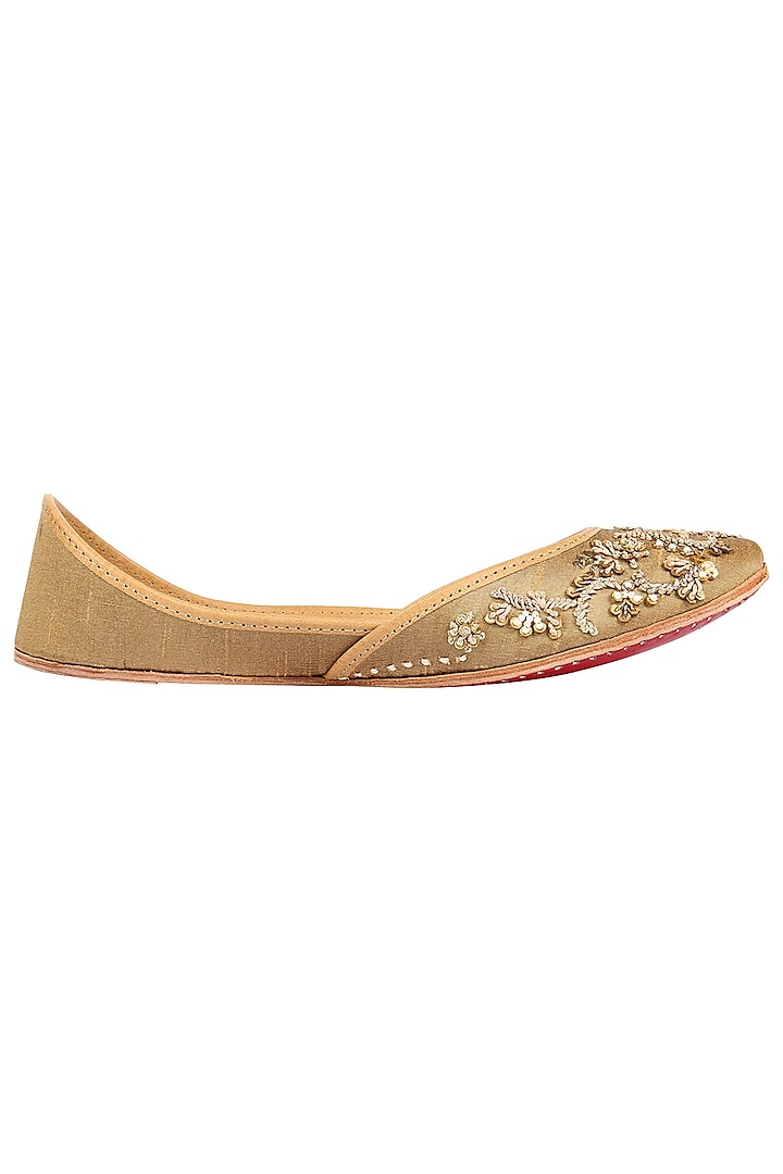 Gold Embroidered Juttis by Coral Haze