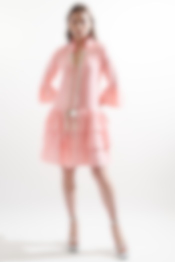 Fluorescent Pink Jacquard Tiered Summer Dress by Cin Cin at Pernia's Pop Up Shop