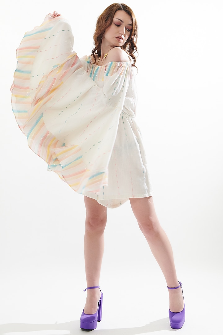 Pastel Cotton Off-Shoulder Playsuit by Cin Cin