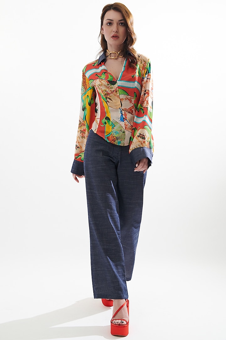 Multi-Colored Silk Printed Co-Ord Set by Cin Cin at Pernia's Pop Up Shop