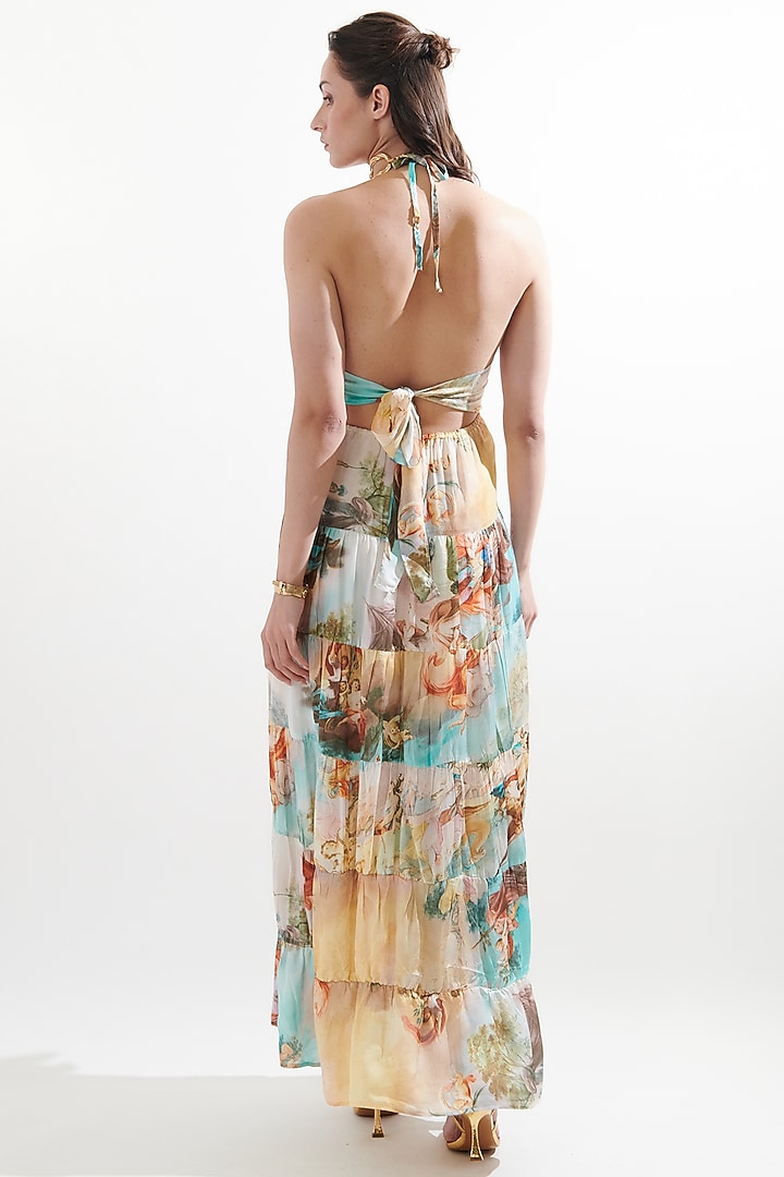 Multi-Colored Silk Printed & Embroidery Summer Dress by Cin Cin at Pernia's Pop Up Shop