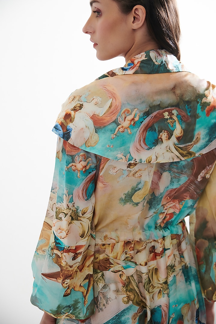 Multi-Colored Silk Printed & Embroidered Summer Dress by Cin Cin at Pernia's Pop Up Shop