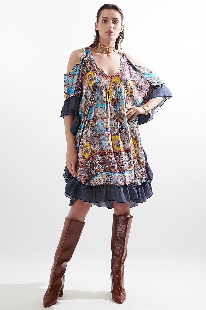 Multi-Colored Silk Printed Kaftan by Cin Cin at Pernia's Pop Up Shop
