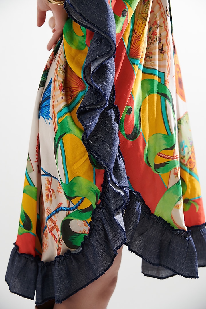 Multi-Colored Silk Printed Kaftan by Cin Cin at Pernia's Pop Up Shop