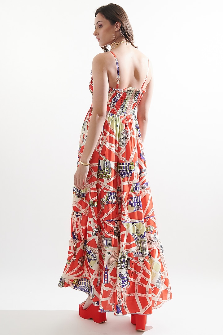 Multi-Colored Satin Printed Summer Dress by Cin Cin at Pernia's Pop Up Shop