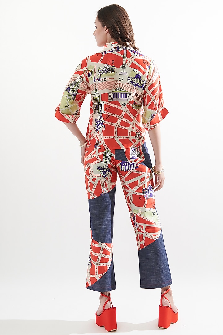 Multi-Colored Silk Printed Co-Ord Set by Cin Cin at Pernia's Pop Up Shop