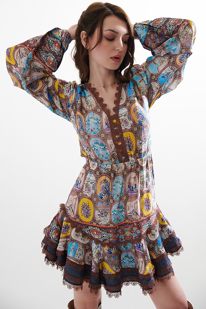 Multi-Colored Silk Printed Summer Dress by Cin Cin at Pernia's Pop Up Shop
