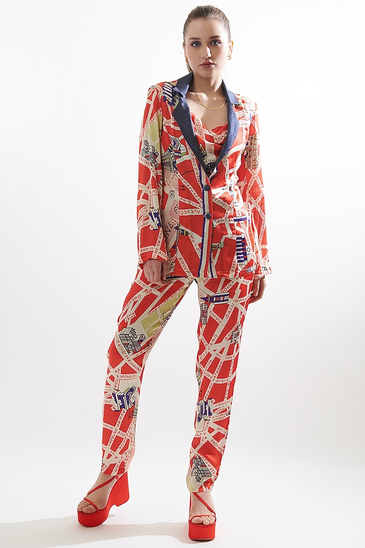 Red Silk Jacket Set by Cin Cin at Pernia's Pop Up Shop