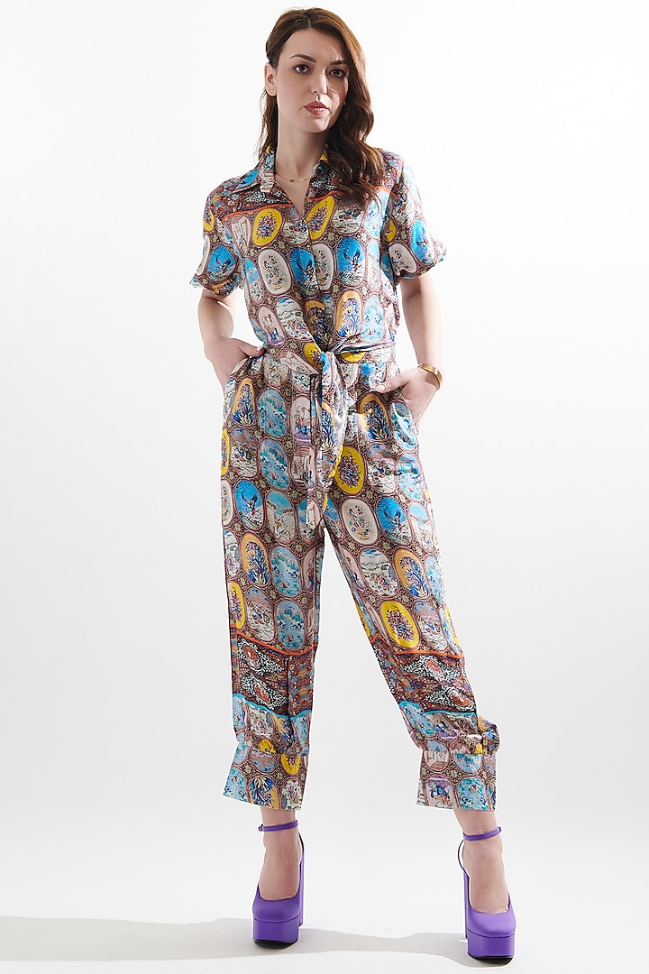 Multi-Colored Silk Printed Co-Ord Set by Cin Cin at Pernia's Pop Up Shop