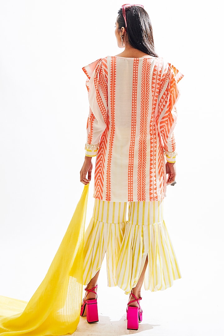 Neon Orange Printed Tunic Set by Cin Cin at Pernia's Pop Up Shop