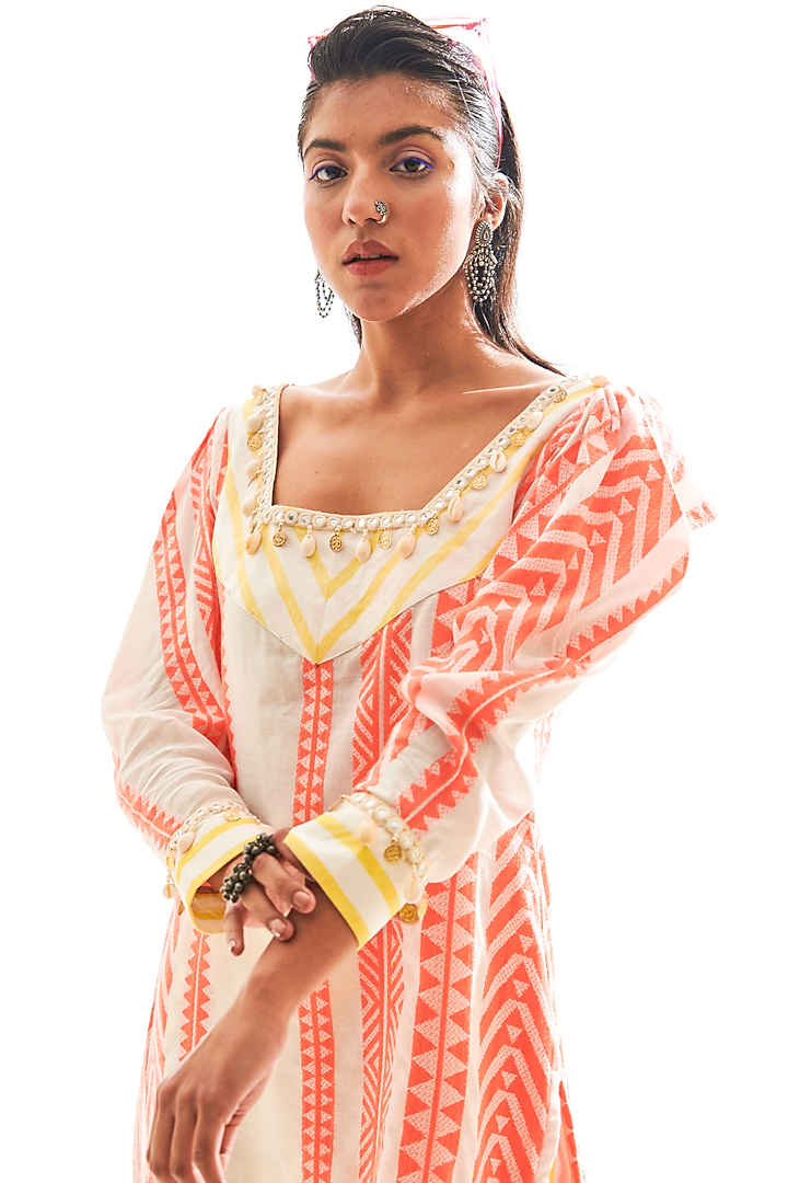 Neon Orange Printed Tunic Set by Cin Cin at Pernia's Pop Up Shop