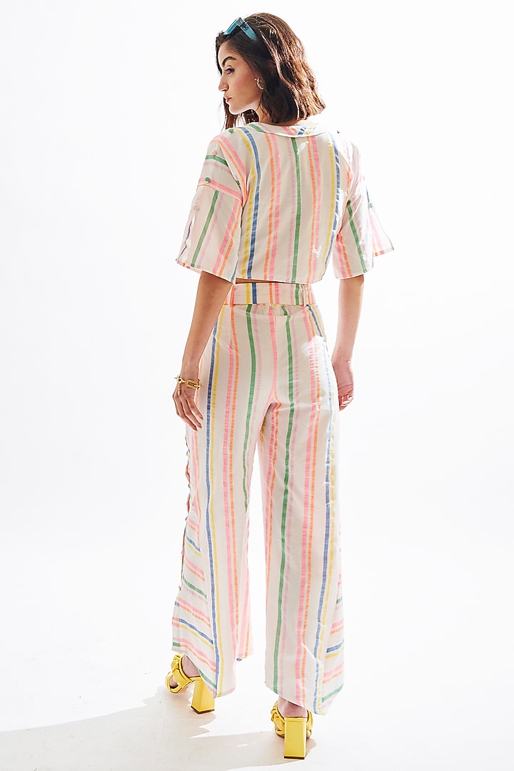 White Striped Co-Ord Set by Cin Cin at Pernia's Pop Up Shop