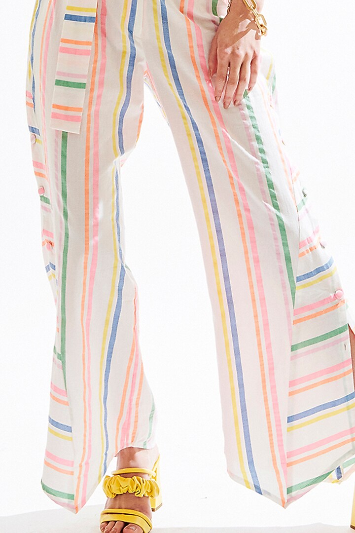 White Striped Co-Ord Set by Cin Cin at Pernia's Pop Up Shop