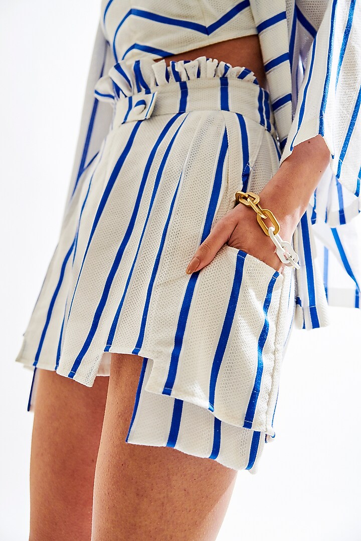 Blue & White Printed Co-Ord Set by Cin Cin at Pernia's Pop Up Shop
