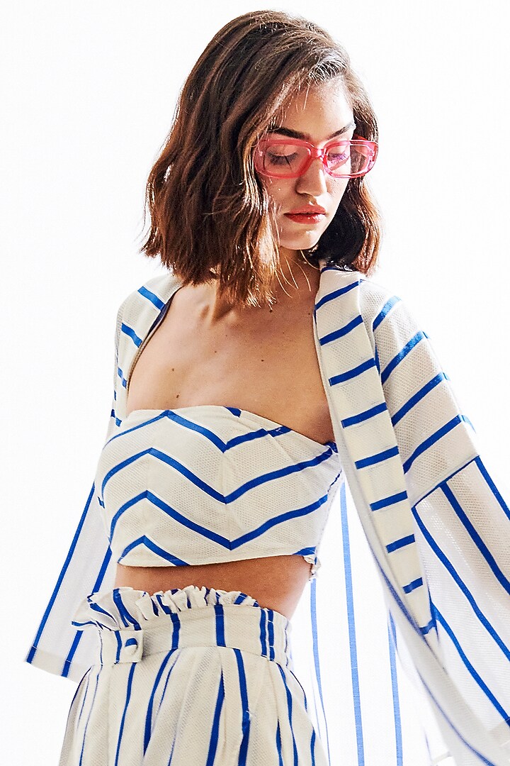 Blue & White Printed Co-Ord Set by Cin Cin at Pernia's Pop Up Shop