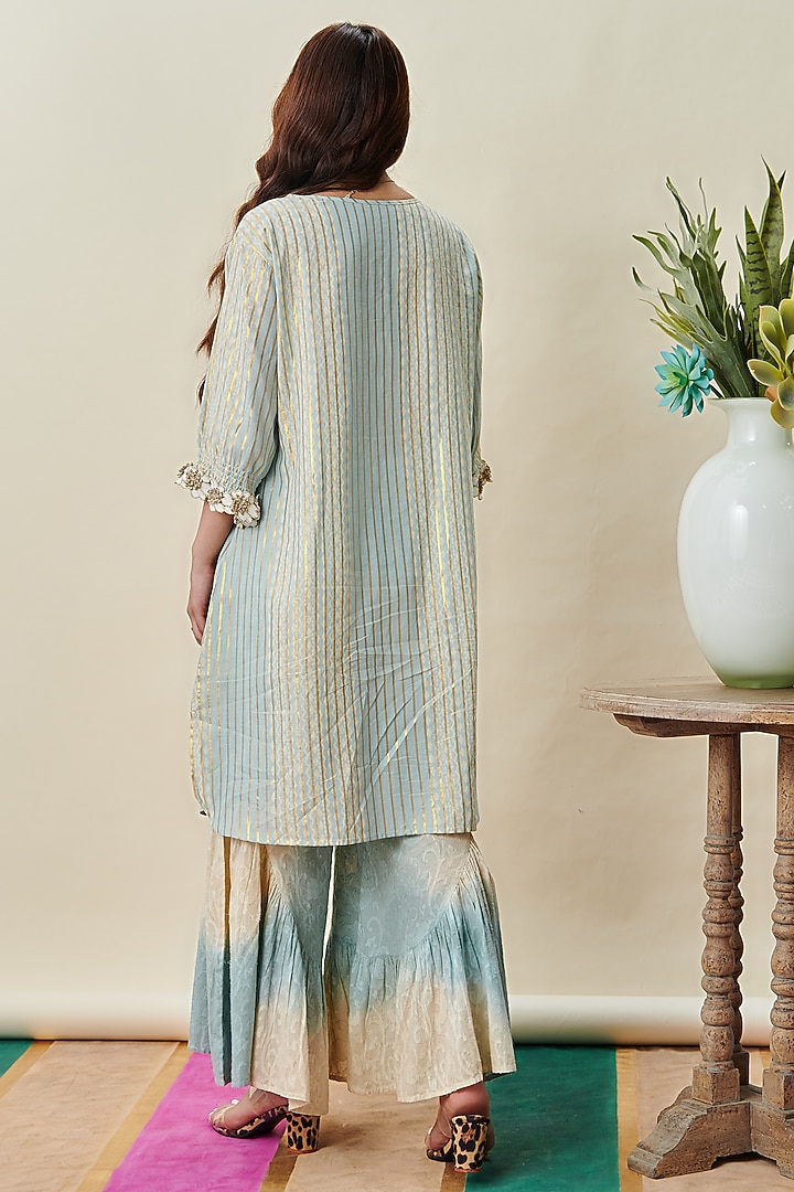 Pastel Blue Kurta Set by Cin Cin at Pernia's Pop Up Shop