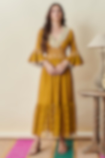 Mustard Yellow Cotton Dress by Cin Cin