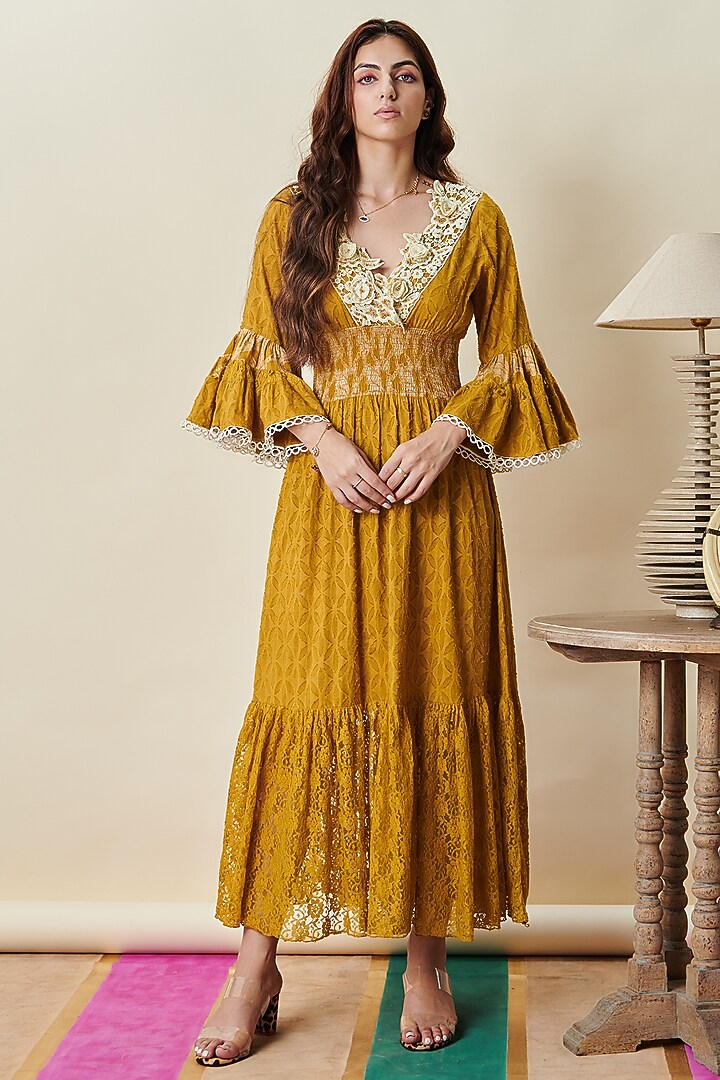 Mustard Yellow Cotton Summer Dress by Cin Cin at Pernia's Pop Up Shop