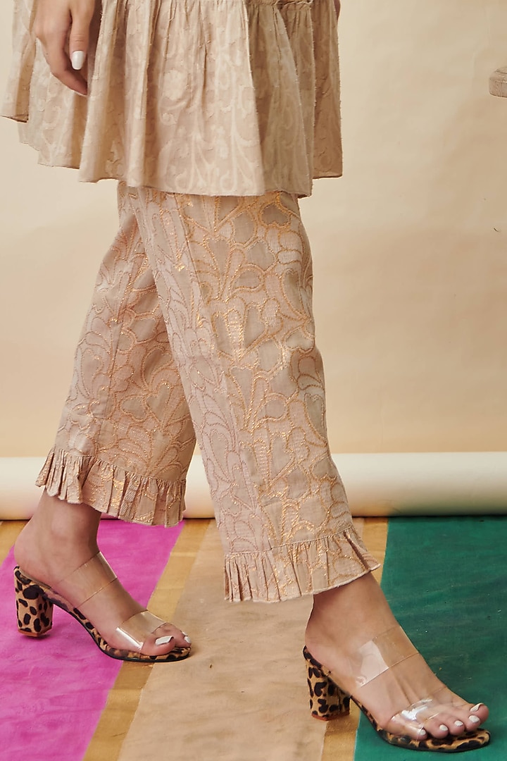 Beige A-Line Circular Kurta Set by Cin Cin at Pernia's Pop Up Shop