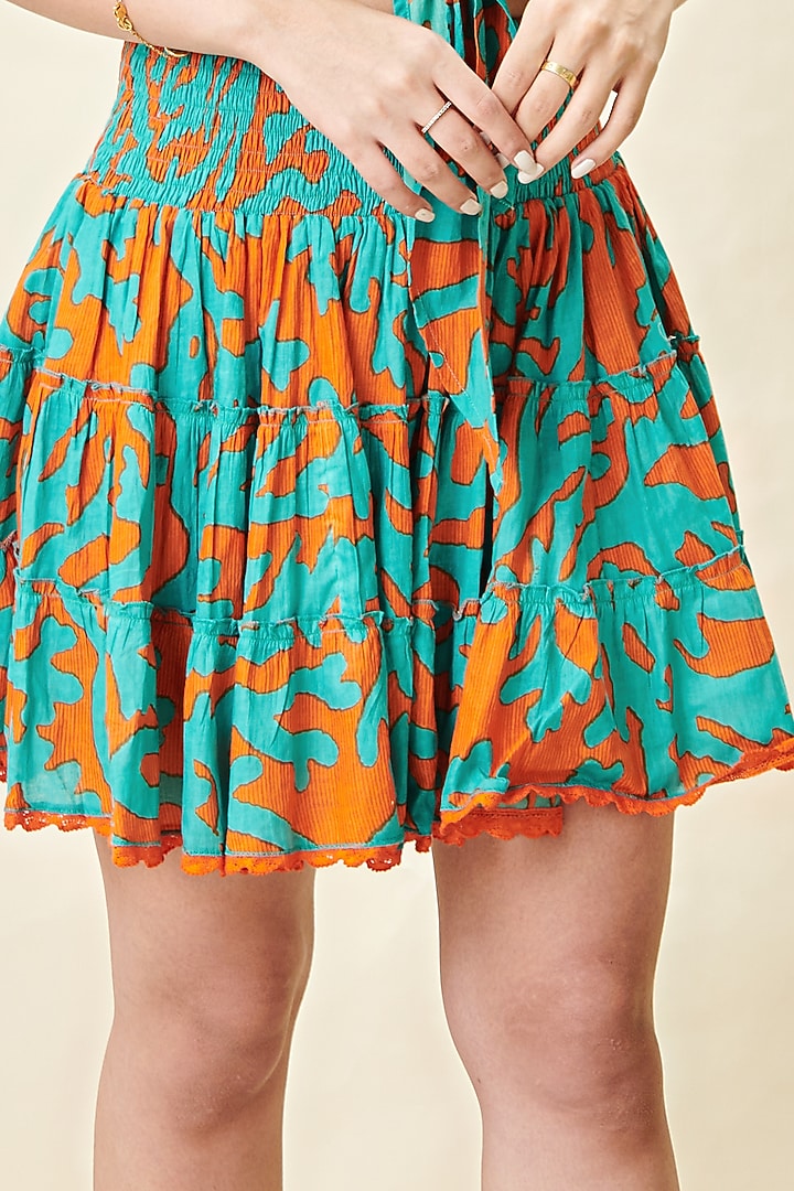 Teal Green Mini Skirt Set by Cin Cin at Pernia's Pop Up Shop
