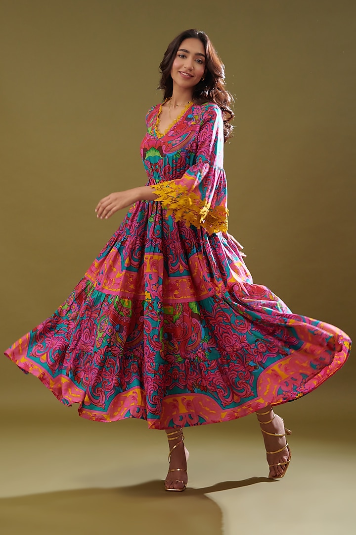 Magenta Pink Cotton Printed Summer Dress by Cin Cin at Pernia's Pop Up Shop Magenta Pink Cotton Printed Summer Dress by Cin Cin at Pernia's Pop Up Shop