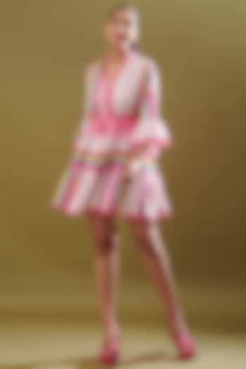 Pink Cotton Printed Dress by Cin Cin