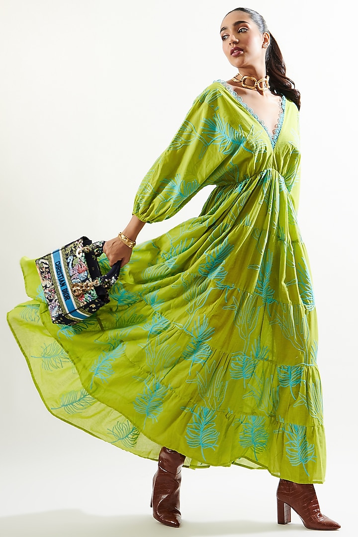 Color Pop Lime Green Maxi Dress