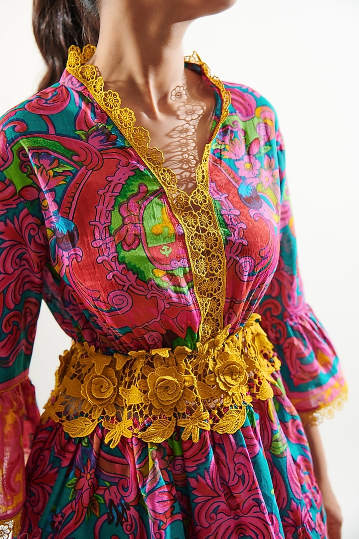 Magenta Pink Cotton Floral Printed Summer Dress by Cin Cin at Pernia's Pop Up Shop