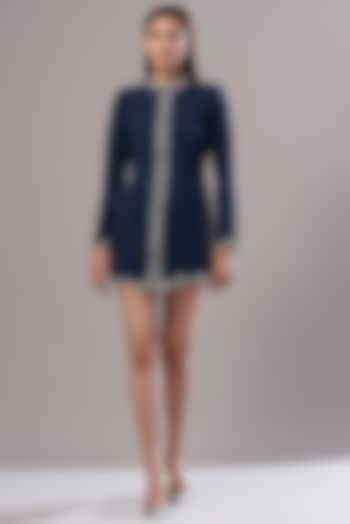 Blue Embellished Mini Summer Dress by Cin Cin at Pernia's Pop Up Shop