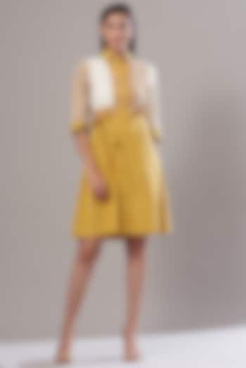 Mustard Poplin A-Line Shirt Dress by Cin Cin