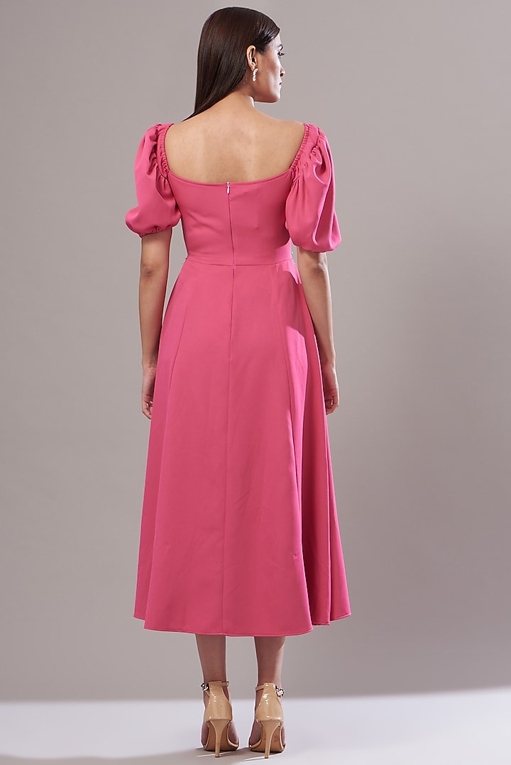 Pink Banana Crepe Midi Summer Dress by Cin Cin at Pernia's Pop Up Shop