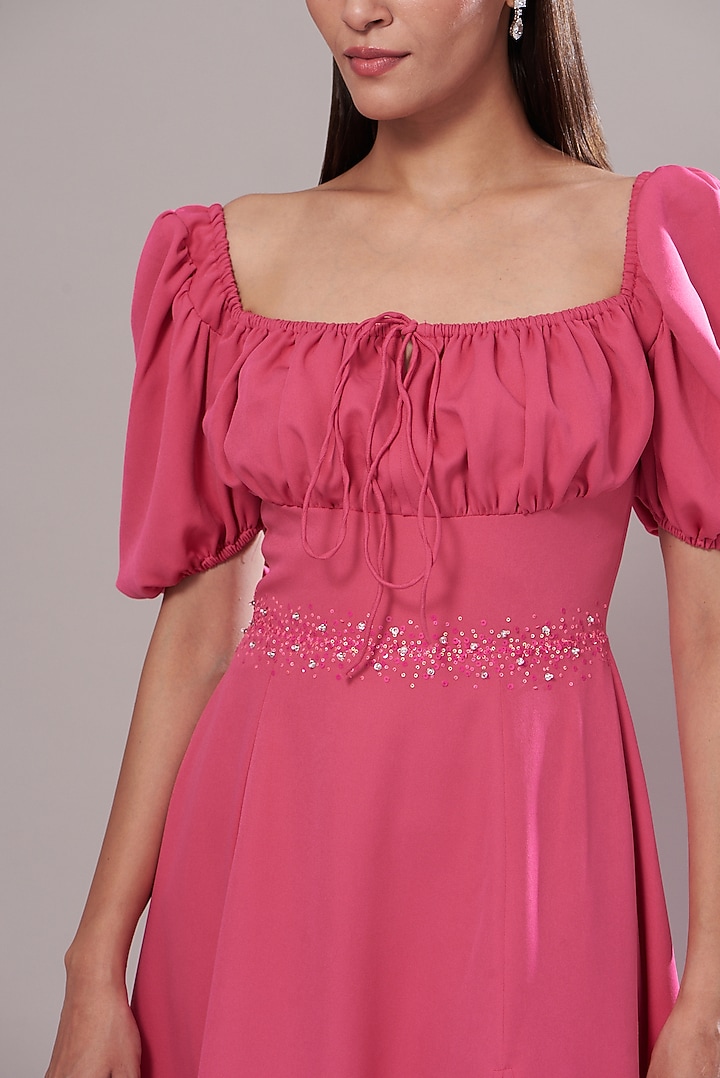 Pink Banana Crepe Midi Summer Dress by Cin Cin at Pernia's Pop Up Shop